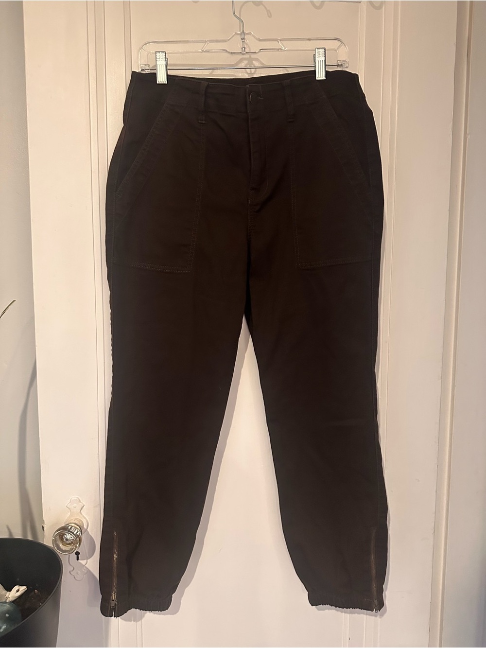 CAbi Brown Cargo Pants with Ankle Zips